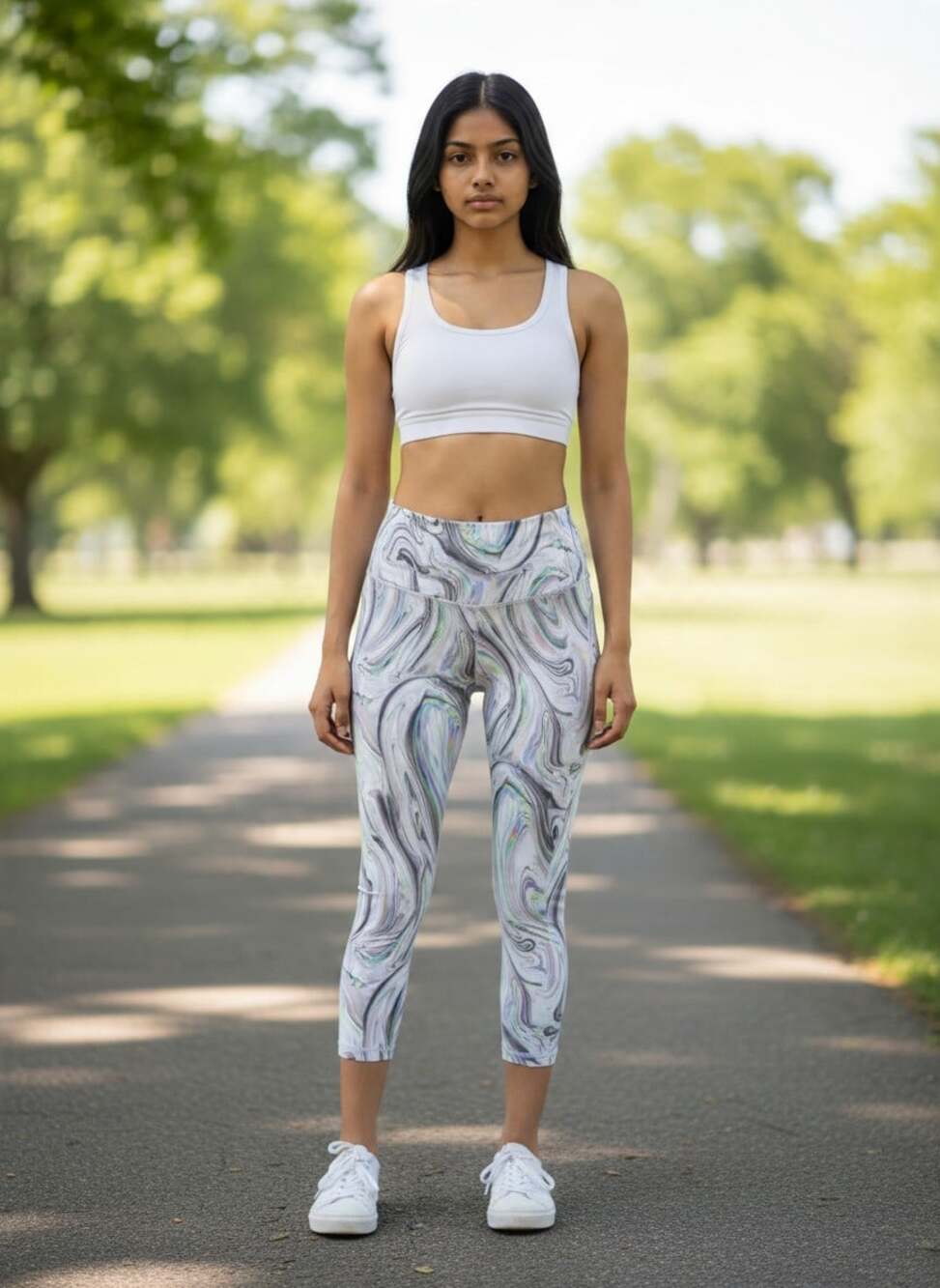 Athleta Contender Opal Capri Leggings Women's Tight Pockets Drawstring size XSP